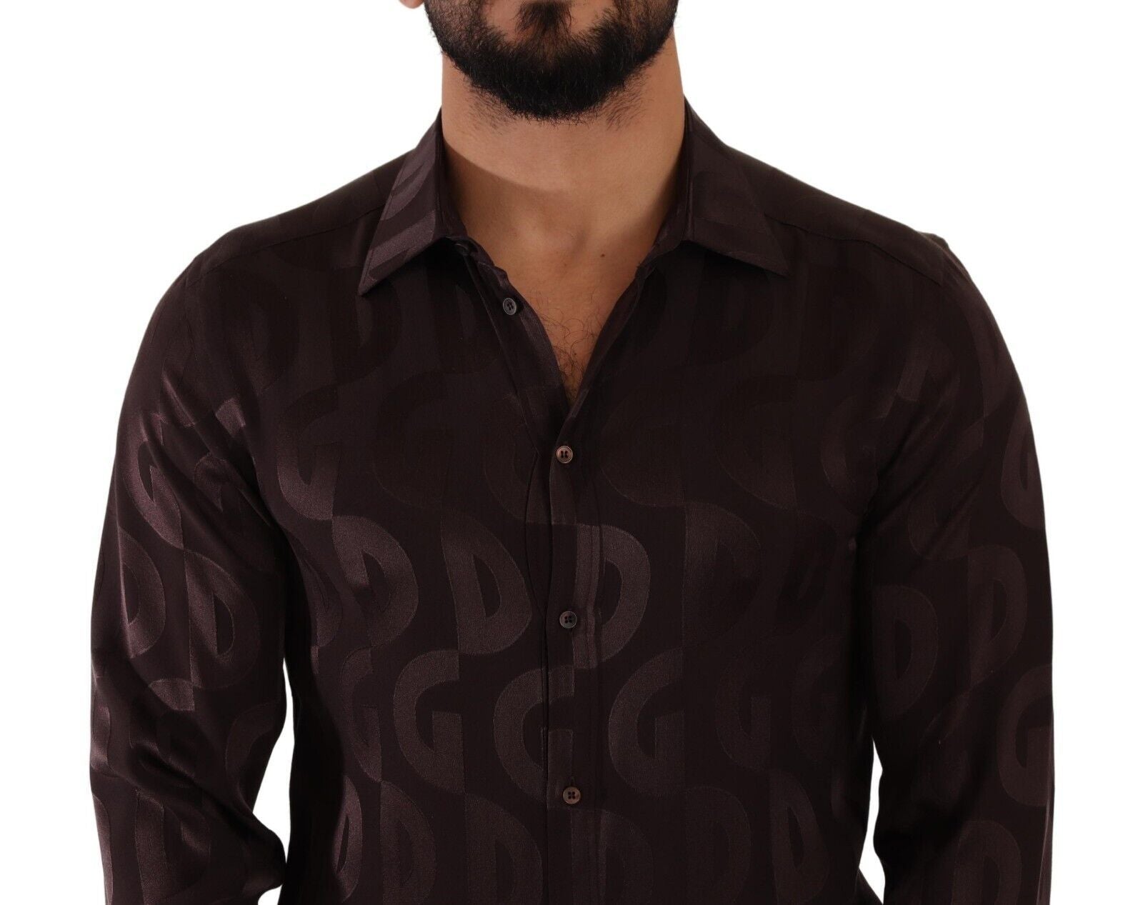 Elegant Bordeaux Silk Dress Shirt
