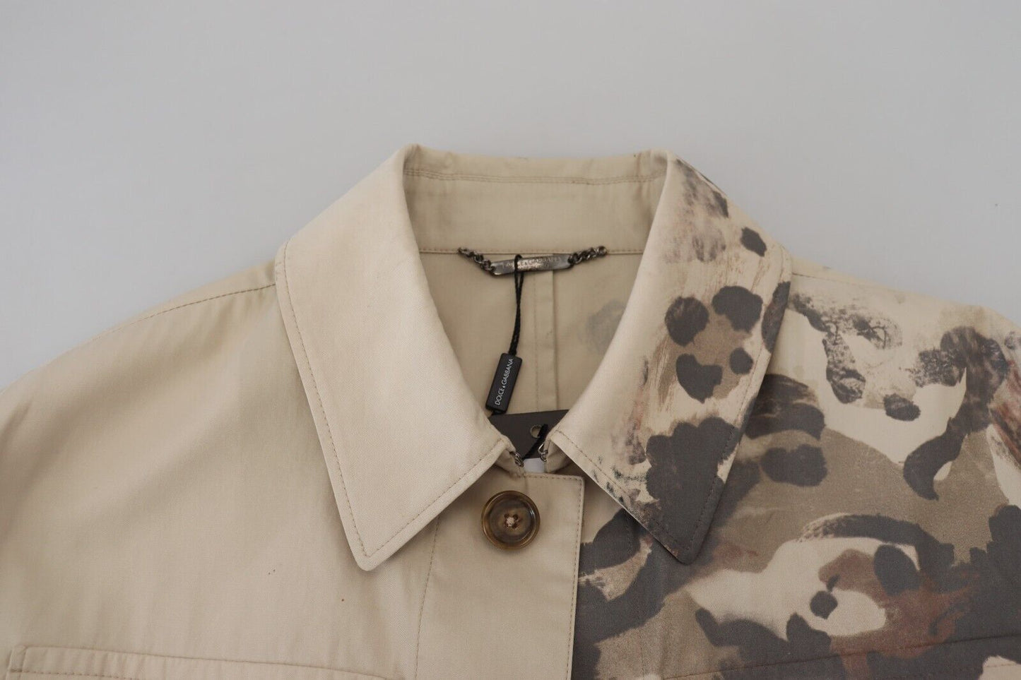 Elegant Beige Cotton Button-Down Shirt