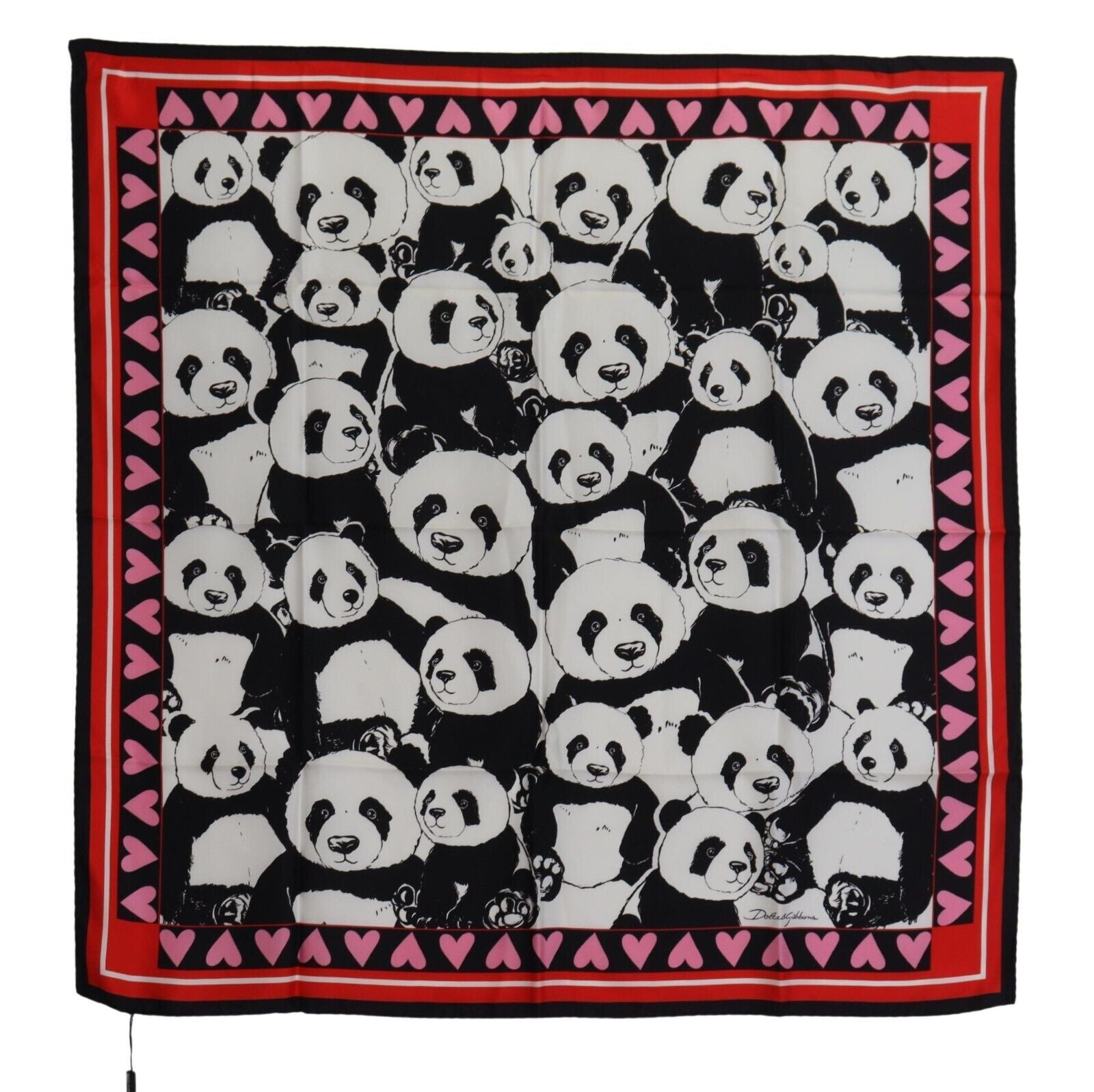 Elegant Panda Print Silk Scarf