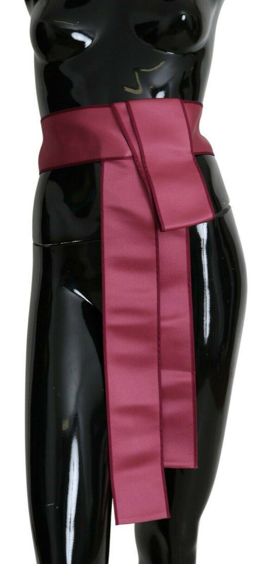 Elegant Pink Silk Wide Waist Belt