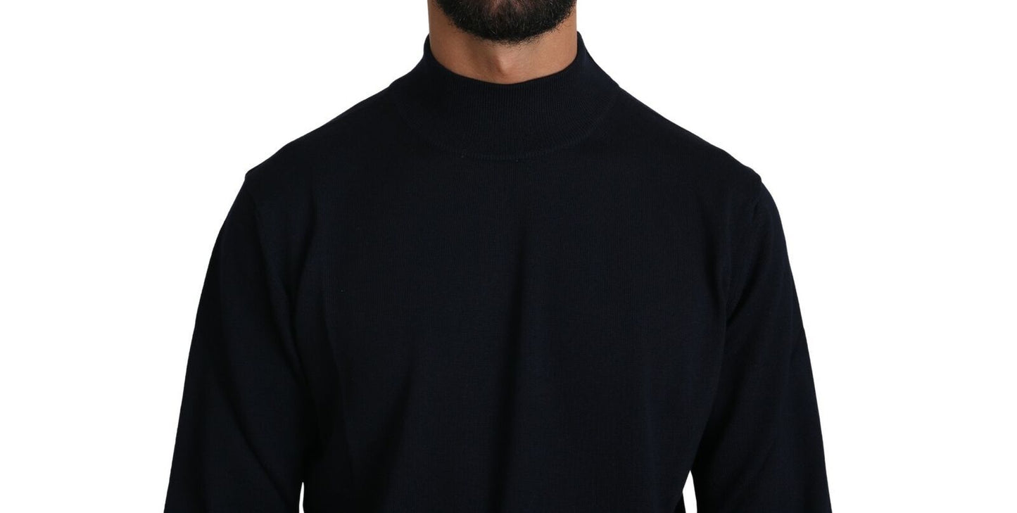Elegant Dark Blue Pullover Sweater