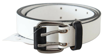 Chic White Leather Fashion Belt