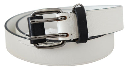 Chic White Leather Fashion Belt