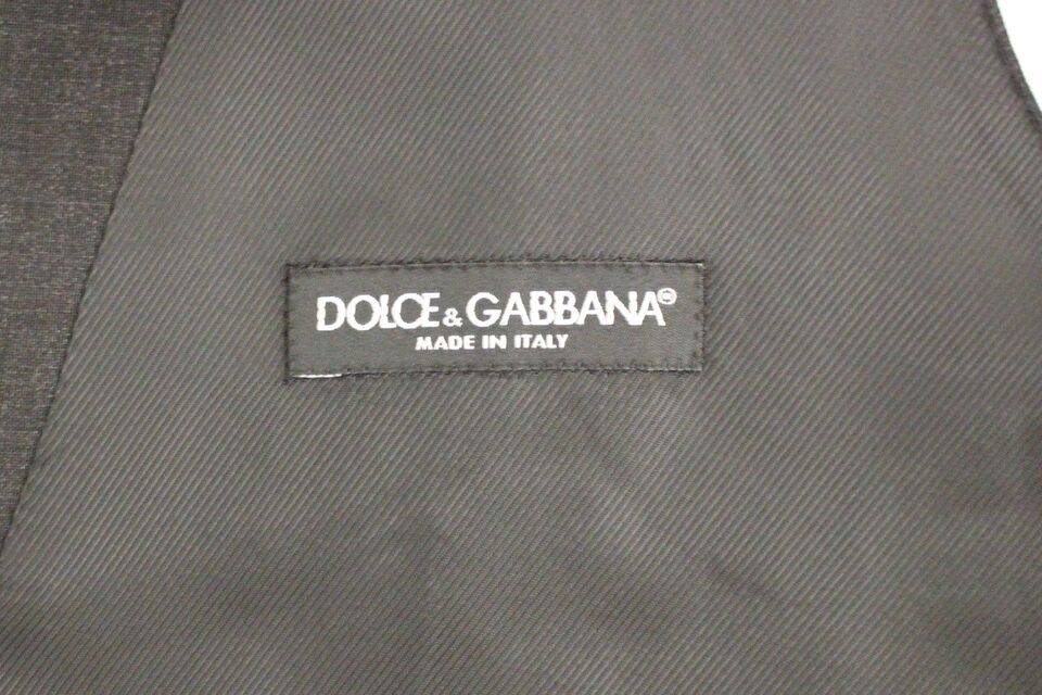 Sleek Gray Wool Dress Vest