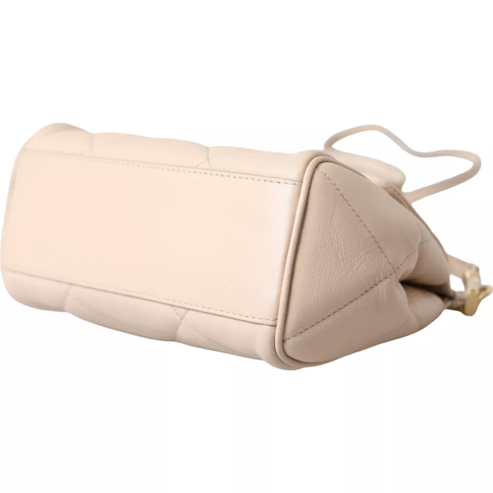 Beige Leather SICILY Hand Shoulder Satchel Bag