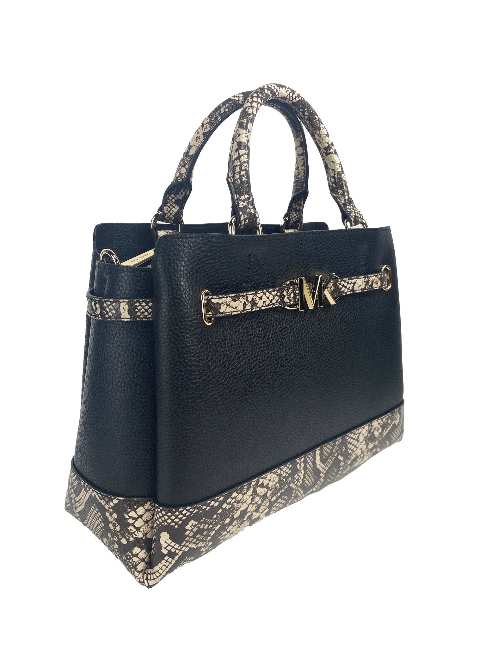 Reed Large Snake Skin Belted Satchel Crossbody Bag