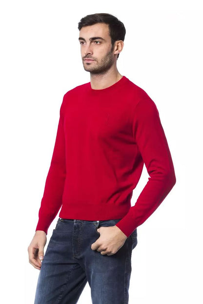 Embroidered Merino Wool Crew Neck Sweater