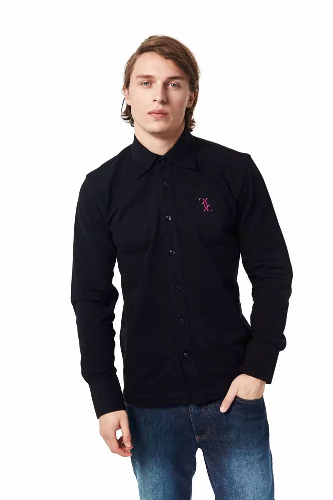 Elegant Monogram Embroidered Cotton Shirt