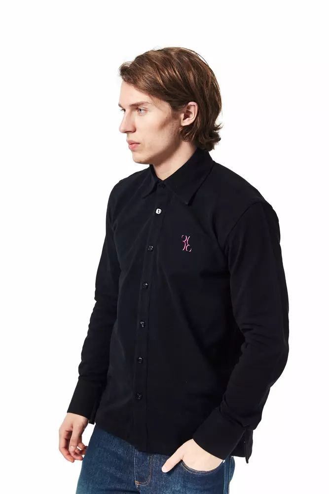 Elegant Monogram Embroidered Cotton Shirt