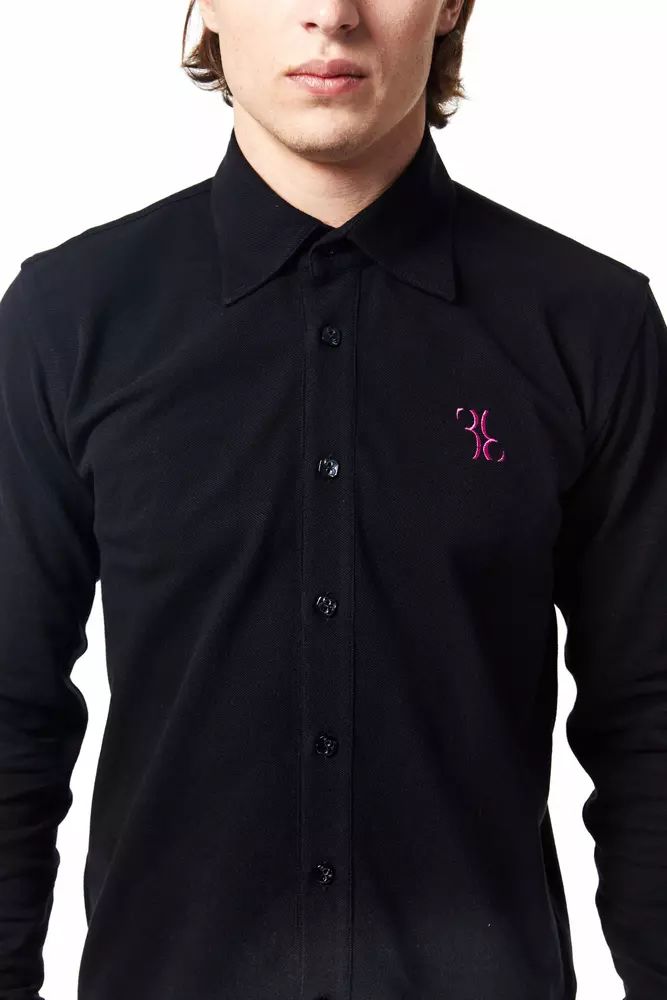 Elegant Monogram Embroidered Cotton Shirt