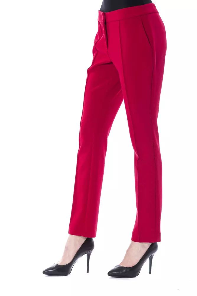 Chic Fuchsia Slim Fit Trousers