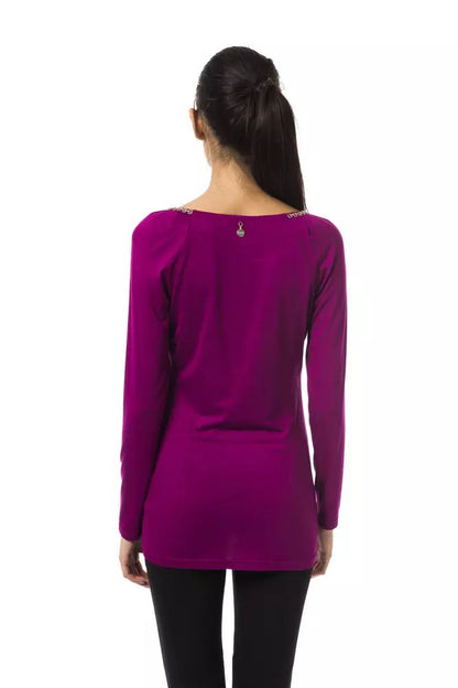 Chic Purple Long Sleeve Round Neck Tee