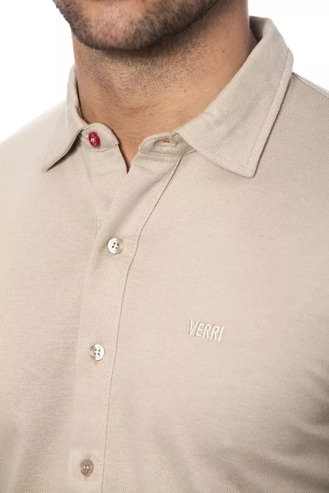 Elegant Beige Regular Fit Cotton Shirt