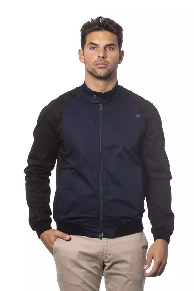 Sleek Blue Bomber Jacket - Men's Couture