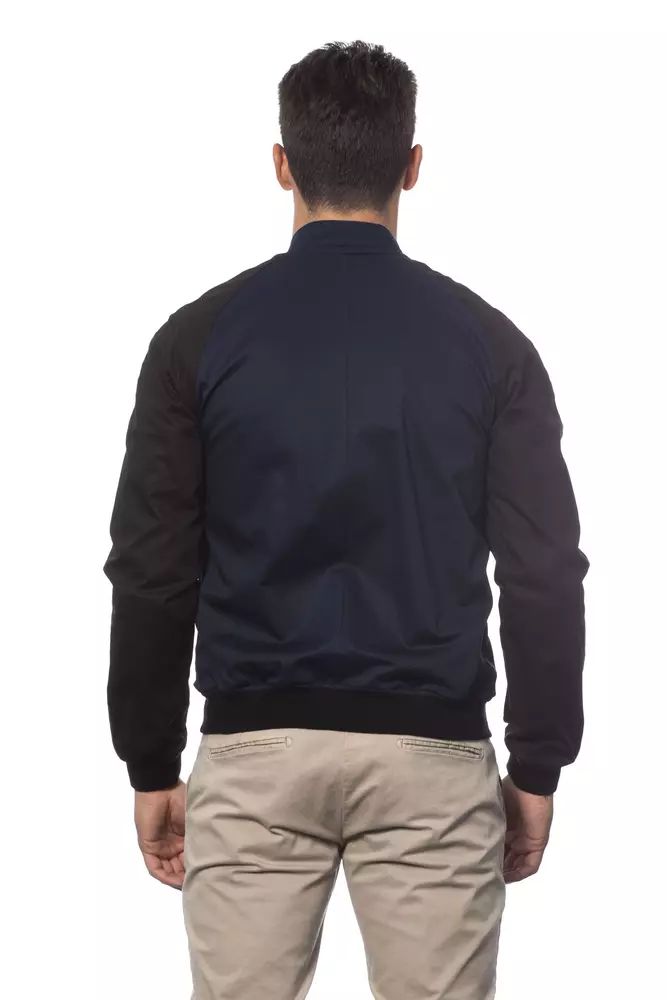 Sleek Blue Bomber Jacket - Men's Couture