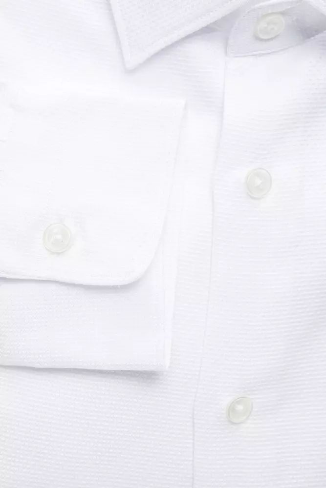 Elegant White Slim-Fit Cotton Shirt
