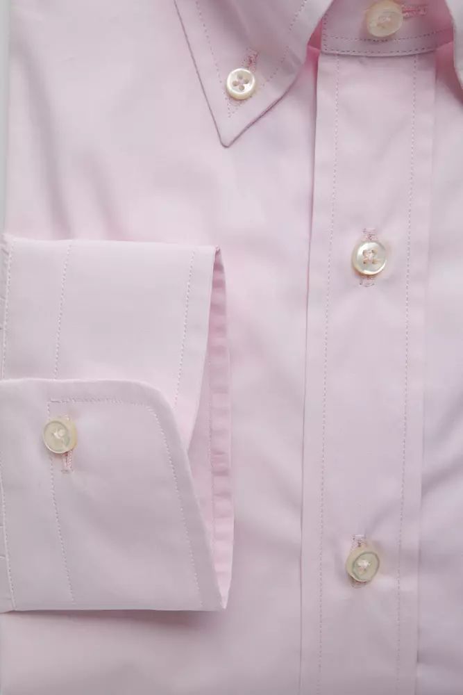 Elegant Pink Cotton Button-Down Shirt