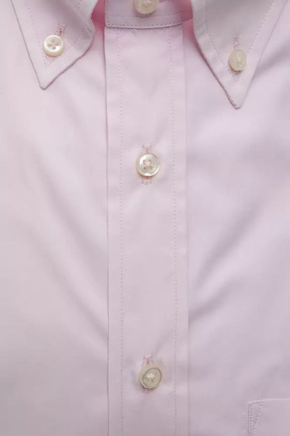 Elegant Pink Cotton Button-Down Shirt