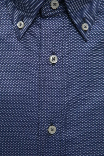 Elegant Blue Cotton Button Down Shirt