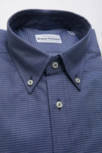 Elegant Blue Cotton Button Down Shirt