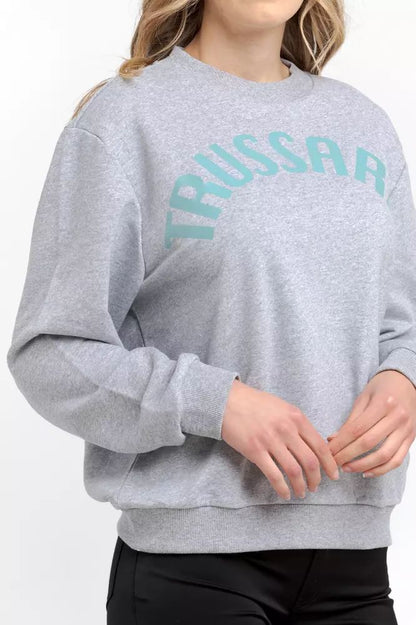 Oversized Round-neck Cotton Blend Sweatshirt