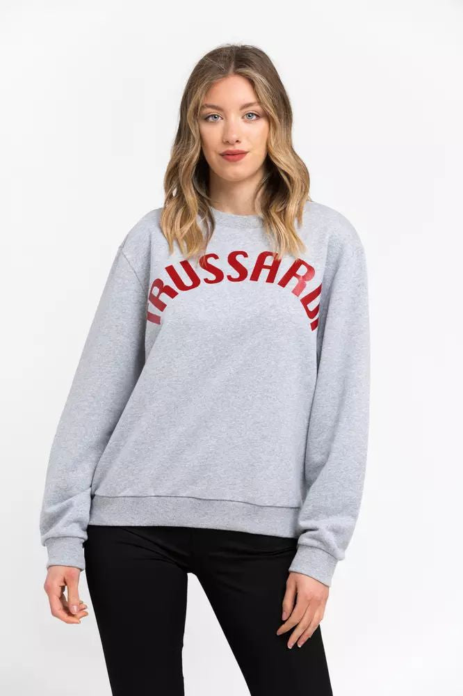 Oversized Round-Neck Cotton Blend Sweatshirt