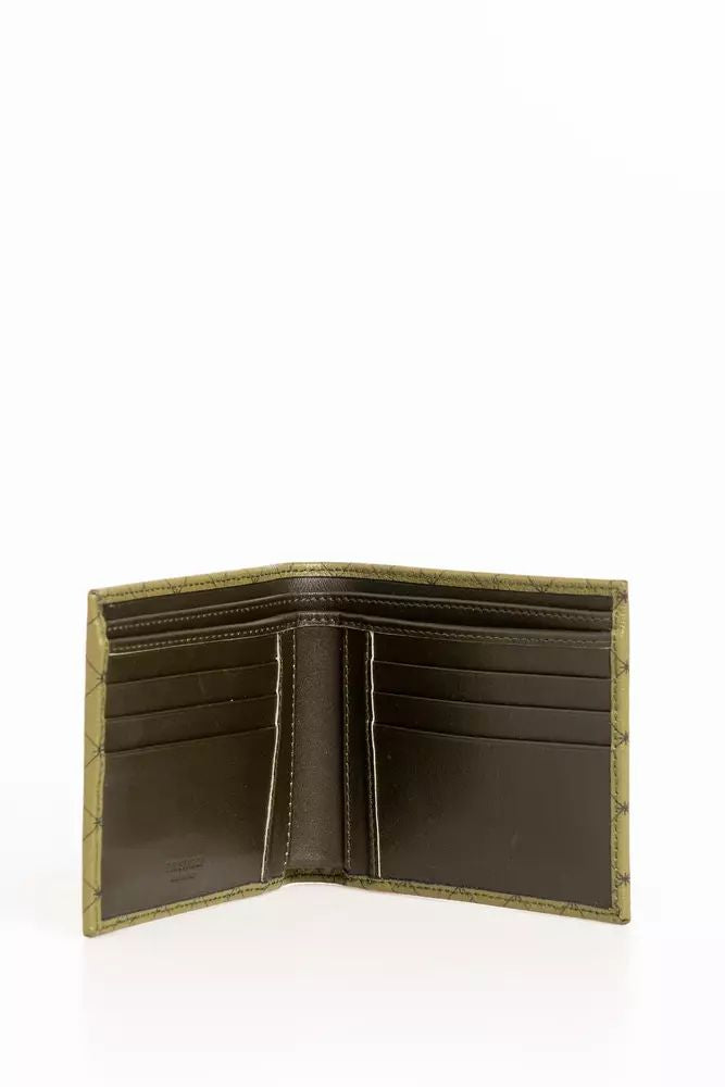 Elegant Green Crespo Leather Monogram Wallet