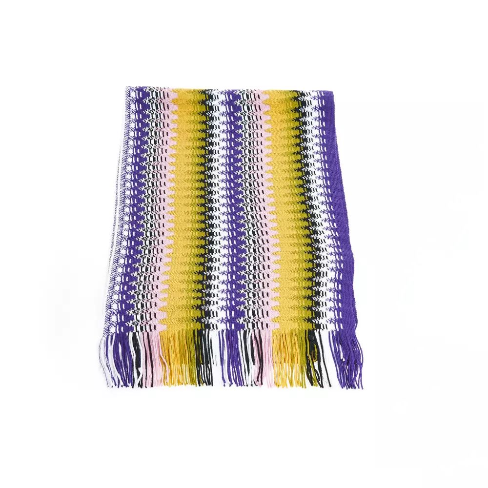 Geometric Pattern Fringed Scarf