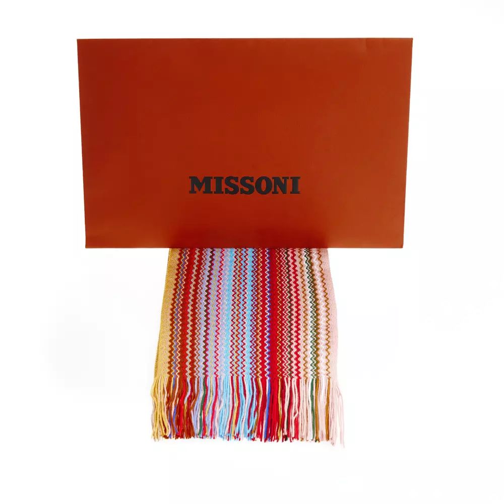 Geometric Pattern Fringed Scarf in Bright Hues