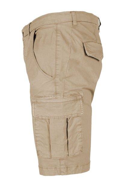 Beige Cargo Bermuda Shorts with Stretch Comfort