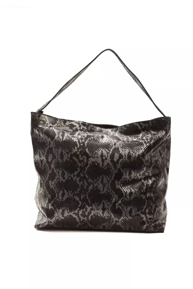 Chic Python Print Leather Shoulder Bag