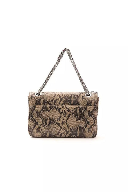 Elegant Python Print Leather Crossbody Bag