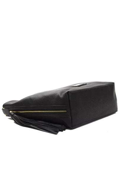 Elegant Black Leather Shoulder Bag