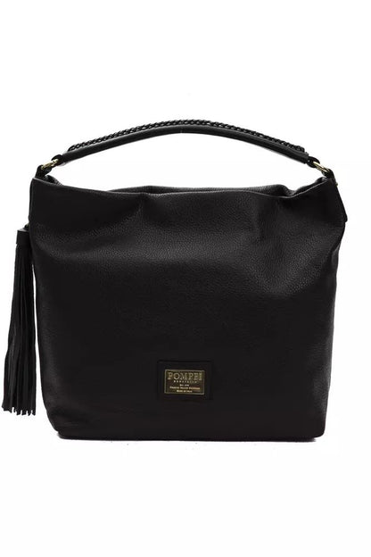 Elegant Black Leather Shoulder Bag