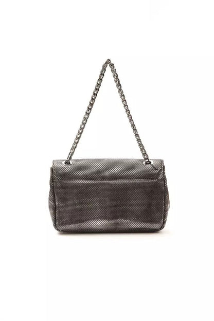 Elegant Gray Leather Crossbody Bag