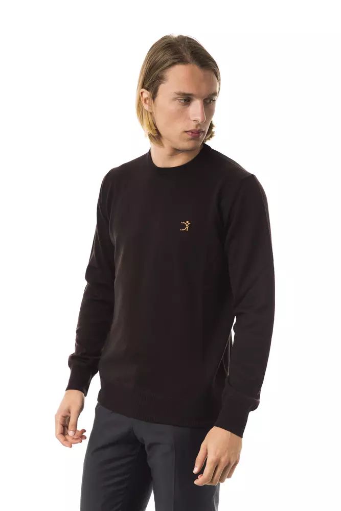 Embroidered Merino Wool Crew Neck Sweater