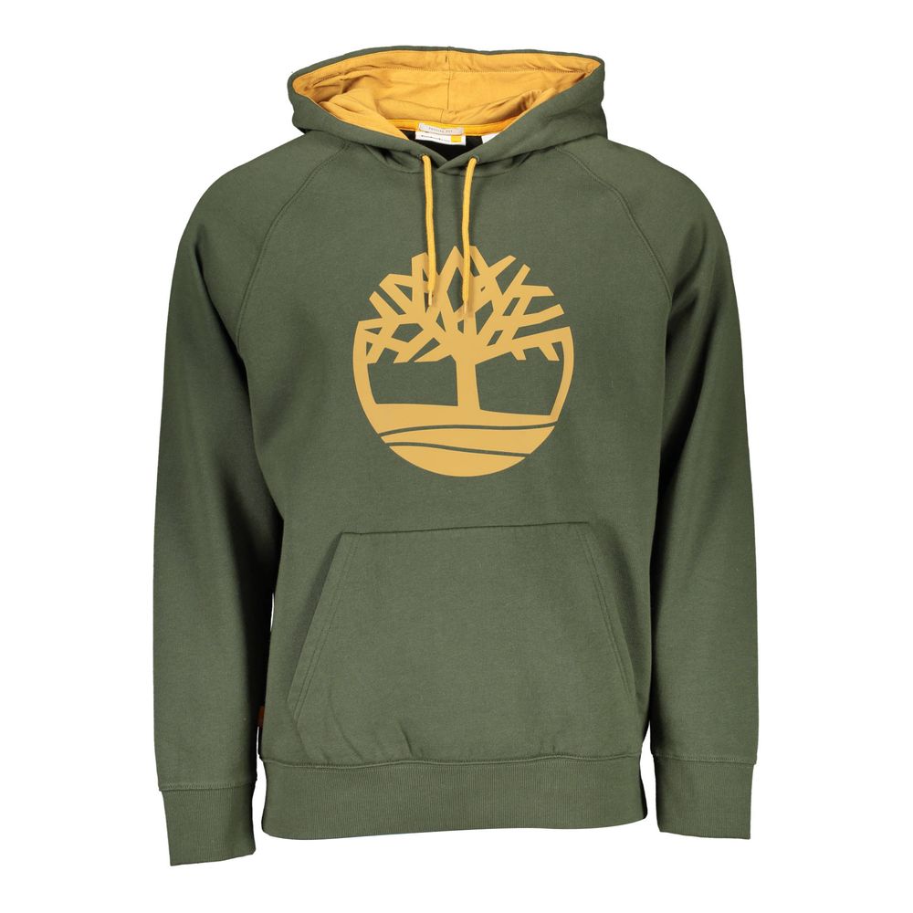 Green Hooded Sweatshirt with Contrast Detail